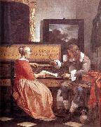 Gabriel Metsu Man and Woman Sitting at the Virginal oil painting